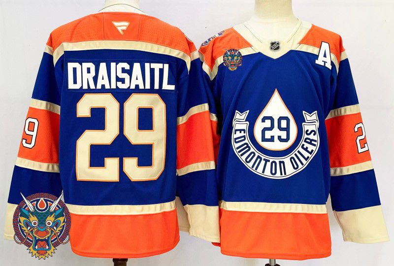 Men Edmonton Oilers 29 Draisaitl Blue Fanatics 2025 NHL Jersey style 7
